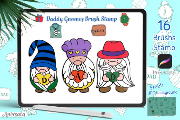 Download Daddy Gnomes Brush Stamp for Procreate - Premium Resources
