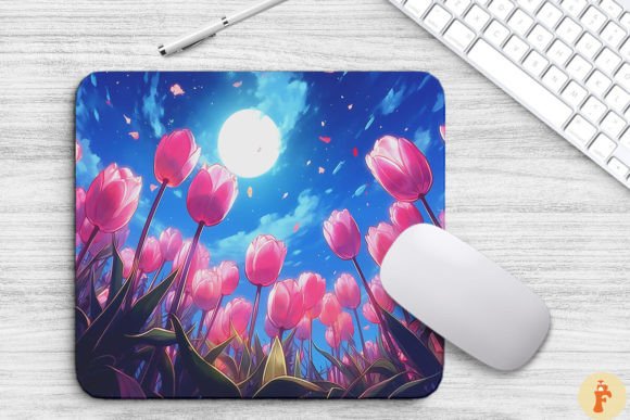 Download Dreamy Pink Tulips Anime Style Mouse Pad - Anime style Collection