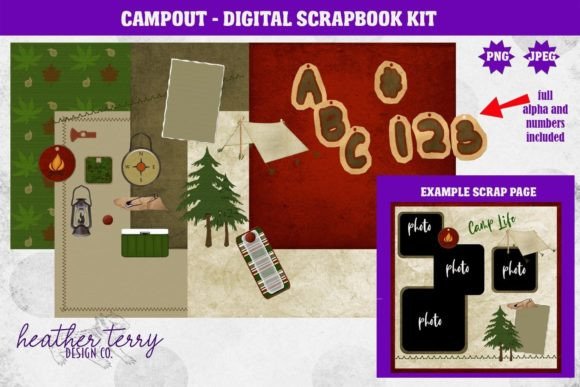 Download Campout Camping Digital Scrapbook Kit - Digital scrapbook Collection