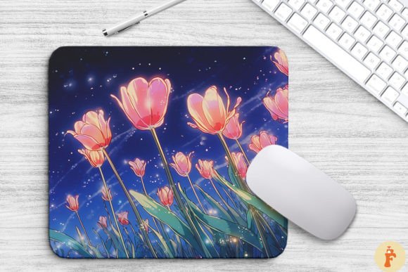 Download Dreamy Pink Tulips Anime Style Mouse Pad - Anime style Collection