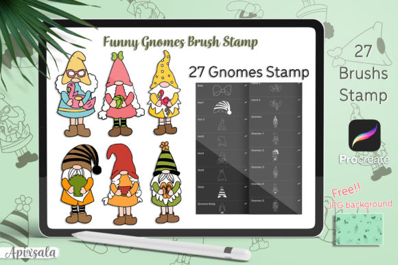 Download Funny DIY Gnomes Brush Stamp Procreate - Premium Bundle